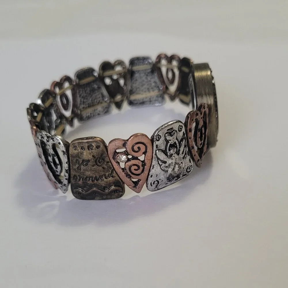 Hearts Watch Stretch Band Bracelet Womens